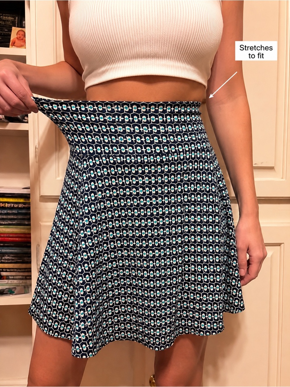 Max Studio Women’s Blue Geometric Fit & Flare